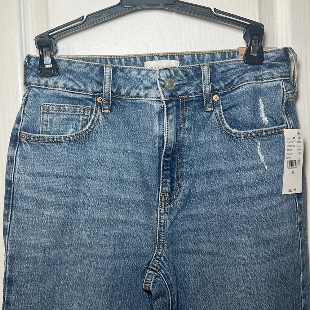 Pacsun stretch mom jean high rise straight leg size‎ 25 color blue